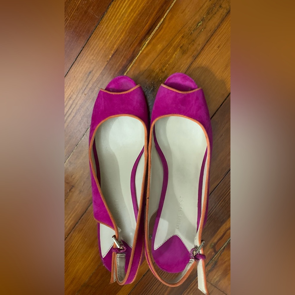 Nine West Fuchsia Peep-Toe Heels